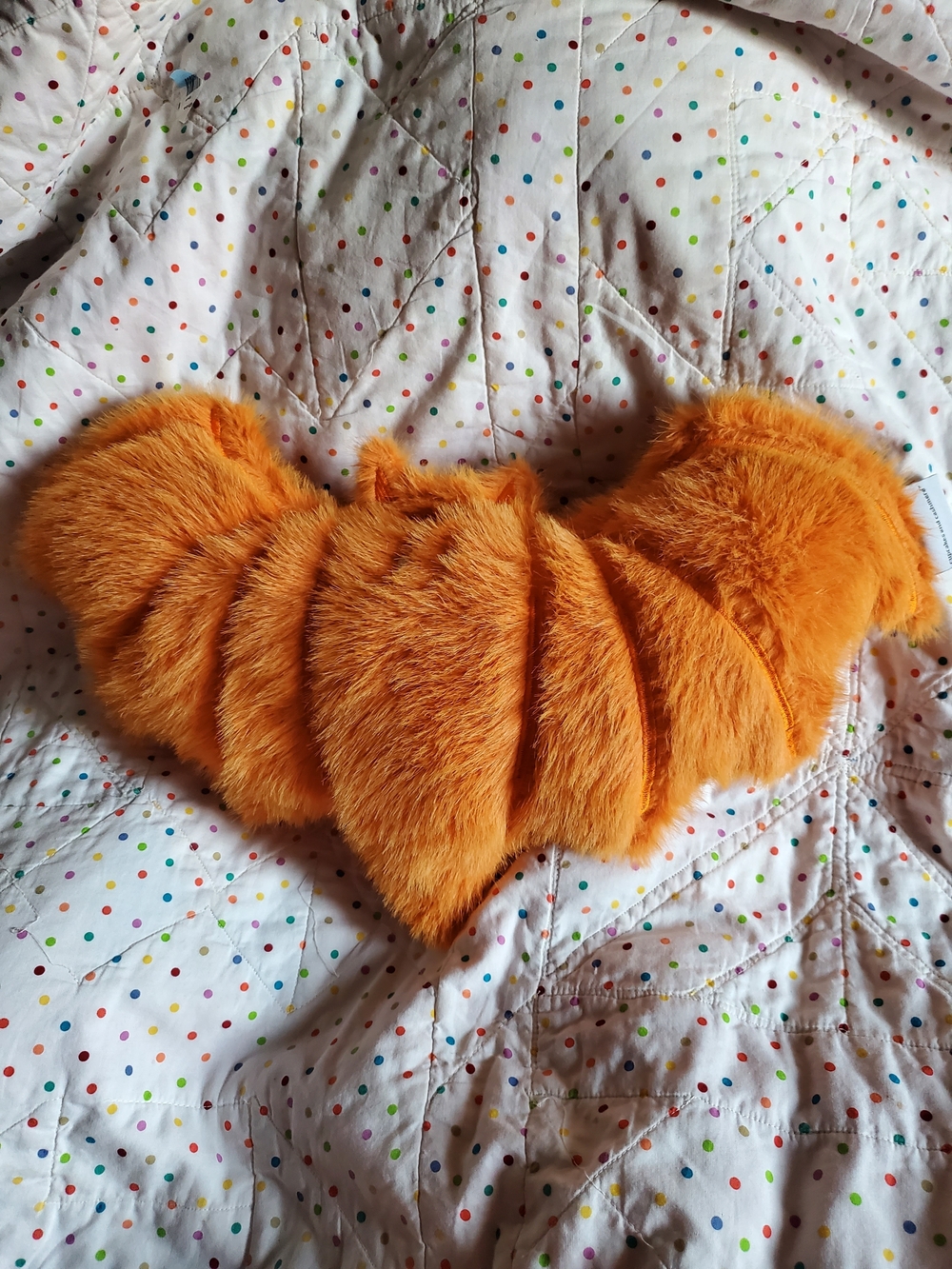 cupcakes & cashmere Bat Orange Furry Pillow.